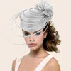 Fashnzfab Fabric Pointed Elastic String Dressy Hat In Silver