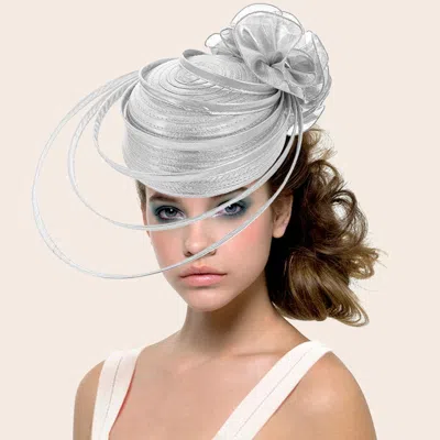 Fashnzfab Fabric Pointed Elastic String Dressy Hat In Silver