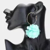 Fashnzfab Fabric Rose Dangle Earrings In Blue
