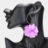 Fashnzfab Fabric Rose Dangle Earrings In Purple