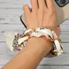 Fashnzfab Fabric Scarf Chain Phone Holder Bracelet Wristlet Strap In Sand