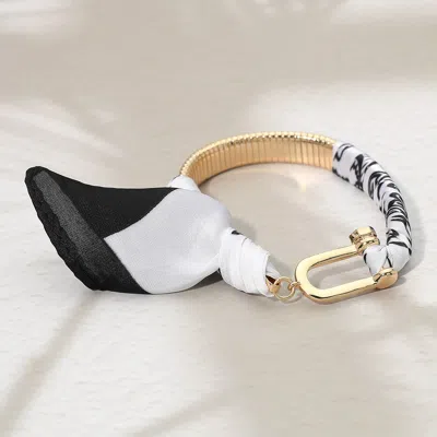 Fashnzfab Fabric Scarf Wrap Bangle Bracelet In Pink