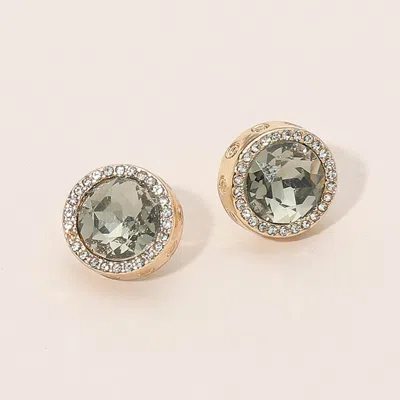 Fashnzfab Facet Halo Stud Earrings In Multi