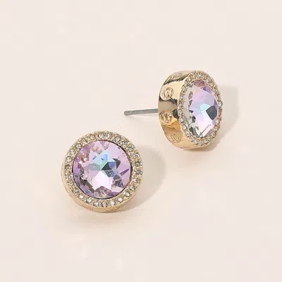Fashnzfab Facet Halo Stud Earrings In Silver