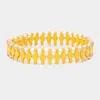 Fashnzfab Faceted Bead Geometric Stretch Bracelet In Yellow
