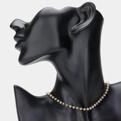 Fashnzfab Faceted Bead Link Necklace In Multi