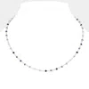 Fashnzfab Faceted Bead Pointed Necklace In Metallic