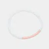 Fashnzfab Faceted Bead Textured Metal Accented Stretch Bracelet Rose Gold, White In Multi