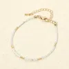 Fashnzfab Faceted Beaded Bracelet Gold, White In Multi