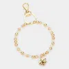 Fashnzfab Faceted Beaded Christmas Gift Bow Keychain / Bracelet Clear In Gold