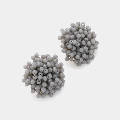 Fashnzfab Faceted Beaded Earrings In Gray