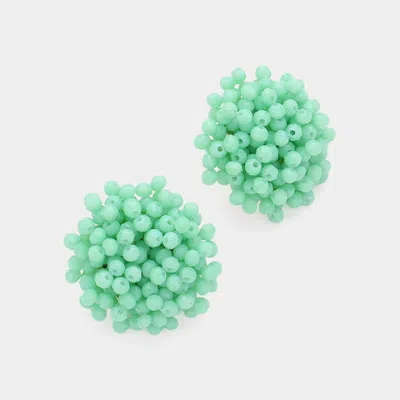 Fashnzfab Faceted Beaded Earrings In Green