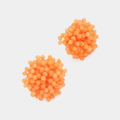 Fashnzfab Faceted Beaded Earrings In Orange