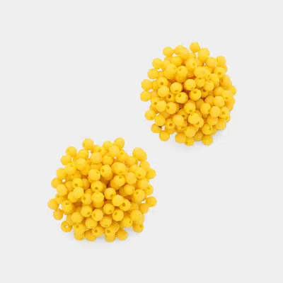 Fashnzfab Faceted Beaded Earrings In Yellow