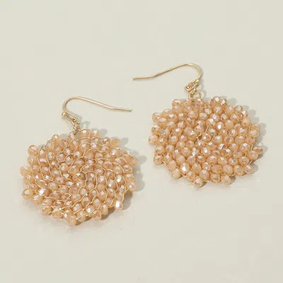 Fashnzfab Faceted Beaded Hoop Drop Dangle Earrings In Gold