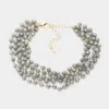 Fashnzfab Faceted Beaded Layered Bracelet Gold, Gray In Multi