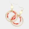 Fashnzfab Faceted Beaded Open Circle Accented Dangle Earrings In Gold