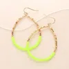 Fashnzfab Faceted Beaded Open Teardrop Dangle Earrings - Green In Green