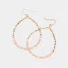 Fashnzfab Faceted Beaded Open Teardrop Dangle Earrings - Multi In Gold