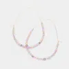 Fashnzfab Faceted Beaded Open Teardrop Earrings In Multi