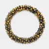 Fashnzfab Faceted Beaded Stretch Bracelet Bronze In Gold