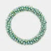 Fashnzfab Faceted Beaded Stretch Bracelet Mint In Green