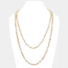 Fashnzfab Faceted Beaded Wrap Around Long Necklace In Gold
