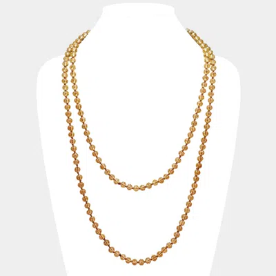Fashnzfab Faceted Beaded Wrap Around Long Necklace In Gold