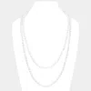 Fashnzfab Faceted Beaded Wrap Around Long Necklace In Silver