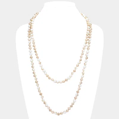 Fashnzfab Faceted Beaded Wrap Around Long Necklace In Orange