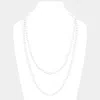 Fashnzfab Faceted Beaded Wrap Around Long Necklace In Silver