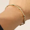 Fashnzfab Faceted Beads Accent Stainless Steel Ball Beaded Stretch Bracelet Gold In Gold