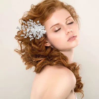 Fashnzfab Faceted Beads Branch Hair Clip In Multi