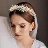 Fashnzfab Faceted Beads Cluster Headpiece In Pink