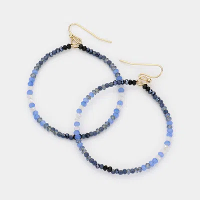 Fashnzfab Faceted Beads Open Circle Dangle Earrings In Multi