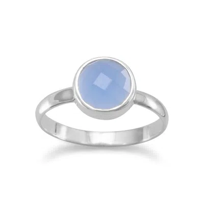 Fashnzfab Faceted Chalcedony Ring In Pink