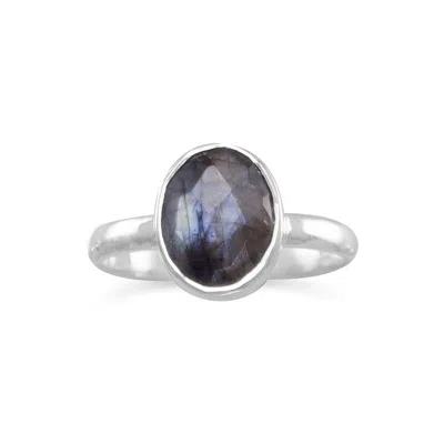Fashnzfab Faceted Labradorite Ring In Pink