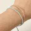 Fashnzfab Faceted Seed Beaded Cinch Pull Tie Bracelet Silver, Turquoise In Multi