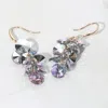 Fashnzfab Faceted Stone Cluster Dangle Earrings In Metallic