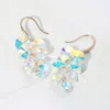 Fashnzfab Faceted Stone Cluster Dangle Earrings In Multi