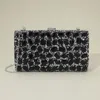 Fashnzfab Faceted Stone Embellished Evening Clutch Bag In Black