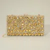 Fashnzfab Faceted Stone Embellished Evening Clutch Bag In Gold