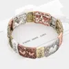 Fashnzfab Faith Hope Love Stretch Bracelet Ab, Copper Burnished, Gold Burnished, Silver Burnished In Multi