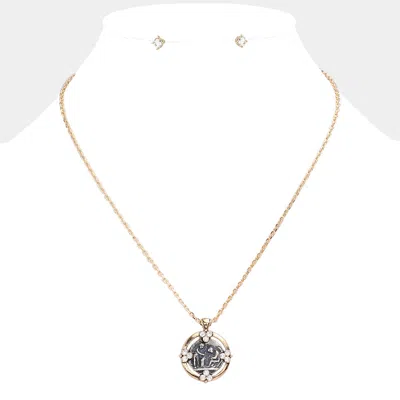 Fashnzfab Faith Strength Courage Angel Pendant Necklace In Multi