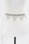 Fashnzfab Falling Icicle Gemstone Belt In Silver