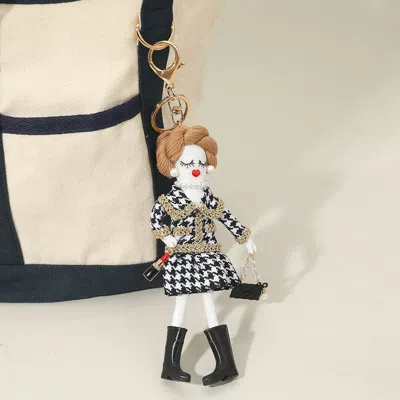 Fashnzfab Fashion Doll Keychain / Bag Charm In White
