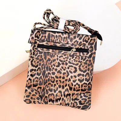 Fashnzfab Fashion Leopard Print Mini Crossbody Bag In Beige
