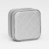 Fashnzfab Faux Caviar Leather Portable Square Jewelry Box In Gray