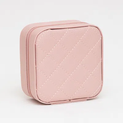 Fashnzfab Faux Caviar Leather Portable Square Jewelry Box