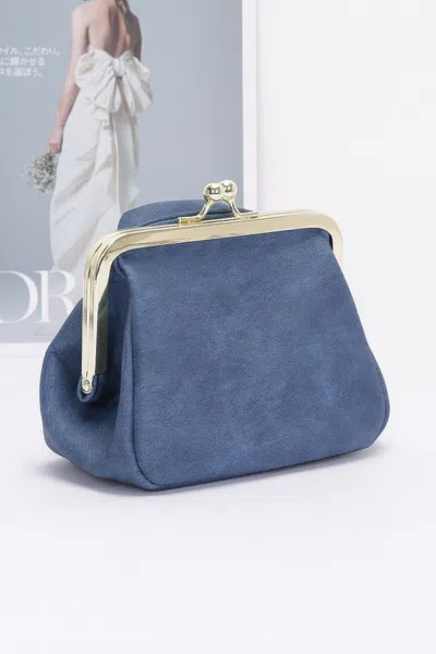 Fashnzfab Faux Denim Leather Jacket Style Crossbody Bag In Blue